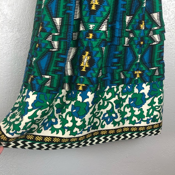 PHOEBE COUTURE SILK geometric Aztec dress Sz 6 - Picture 5 of 9